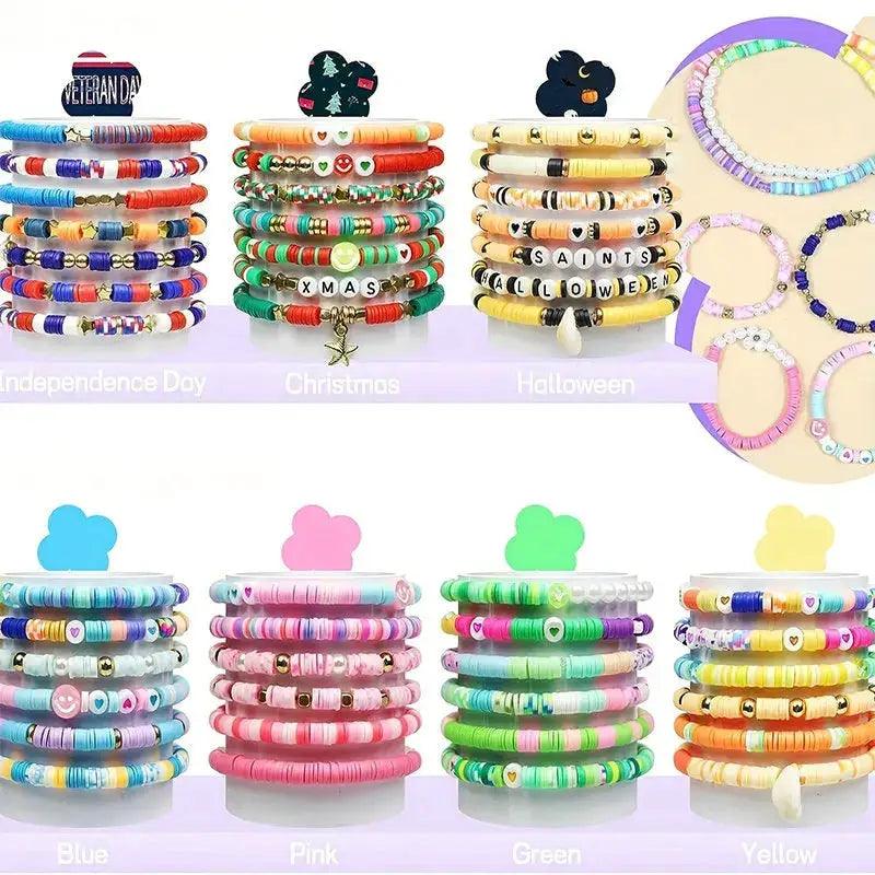  Rainbow Clay Beads Bracelet Making Kit For Easy Jewelry -  ToylandEU™