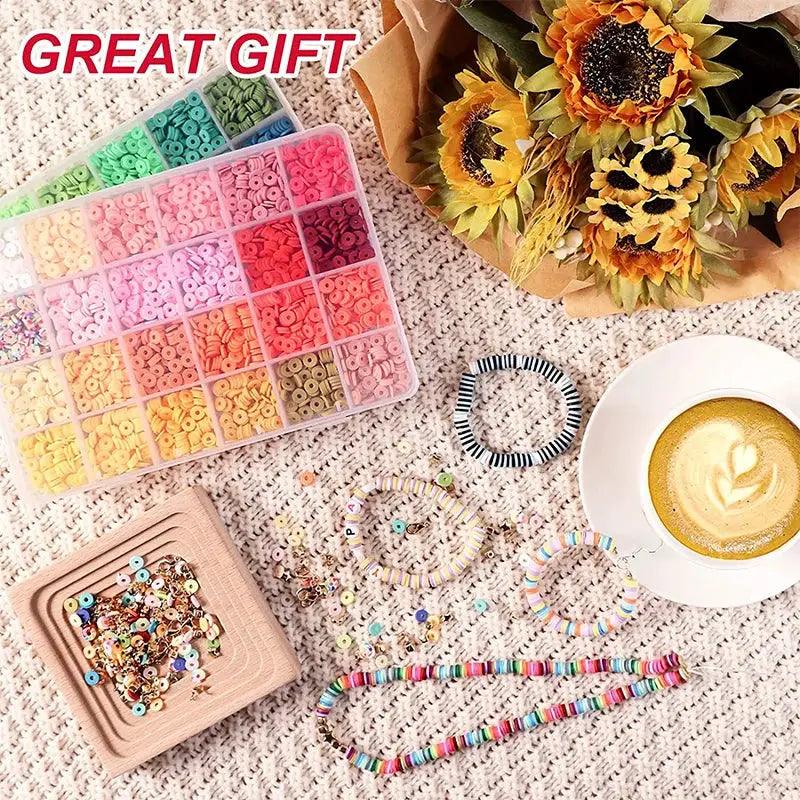  Rainbow Clay Beads Bracelet Making Kit For Easy Jewelry -  ToylandEU™