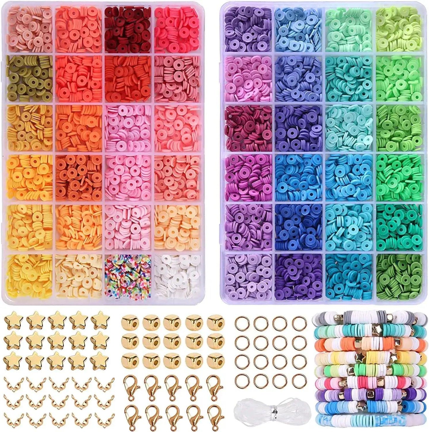  Rainbow Clay Beads Bracelet Making Kit For Easy Jewelry -  ToylandEU™