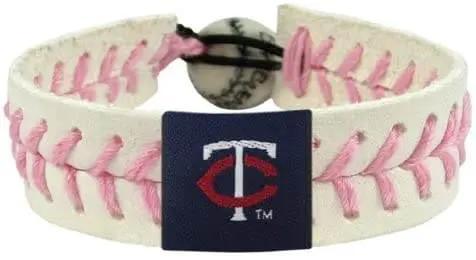  Minnesota Twins Pink Leather Baseball Bracelet Ceramic Bead -  ToylandEU™