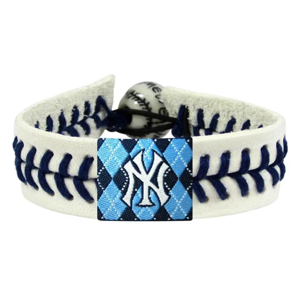  New York Yankees Leather Bracelet Argyle Ceramic Bead -  ToylandEU™