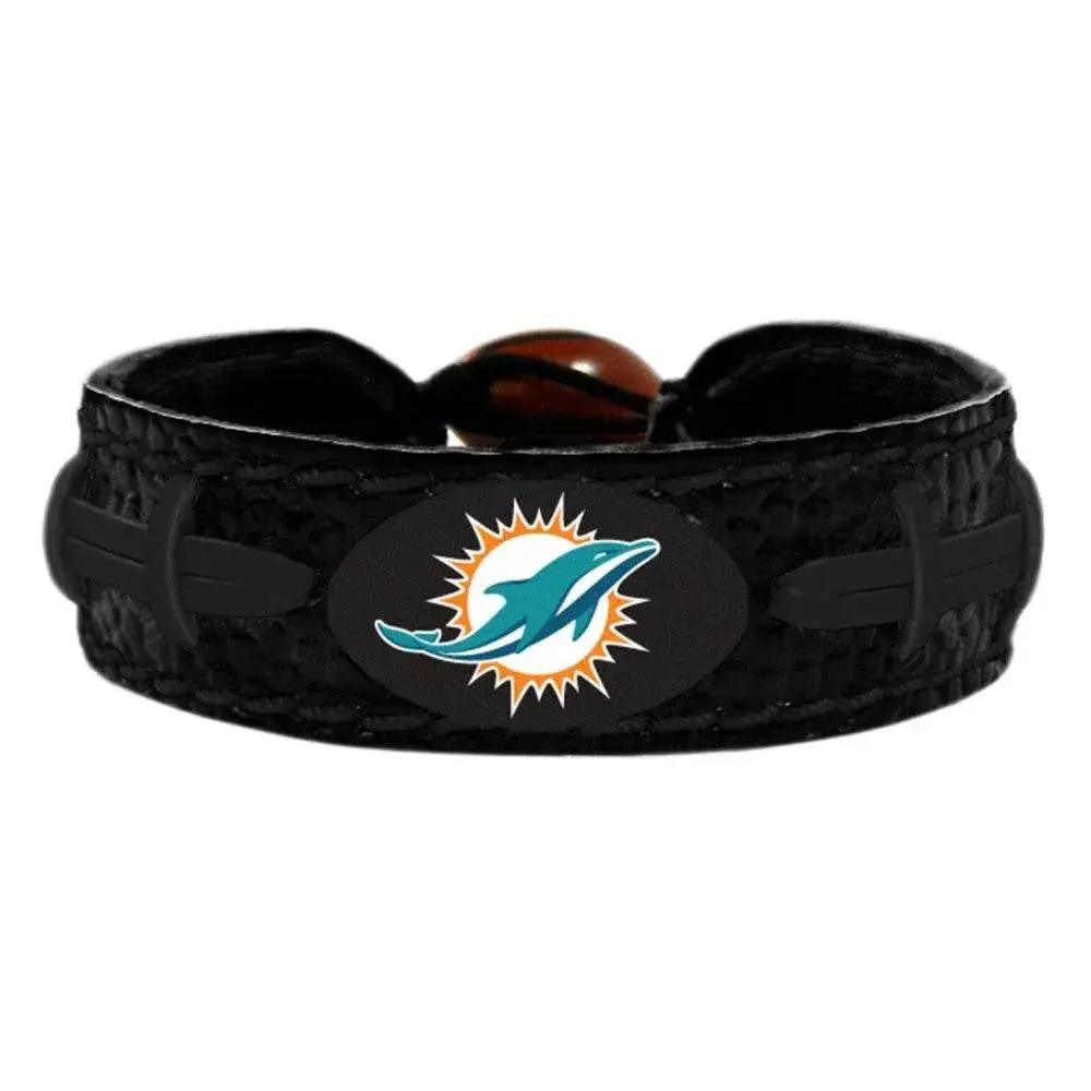  Miami Dolphins Leather Bracelet Team Color Tonal Black -  ToylandEU™