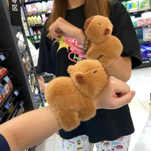  Bracelet Wrist Lying Down Doll Capybara Doll Snap Ring Cute Plush Toy -  ToylandEU™