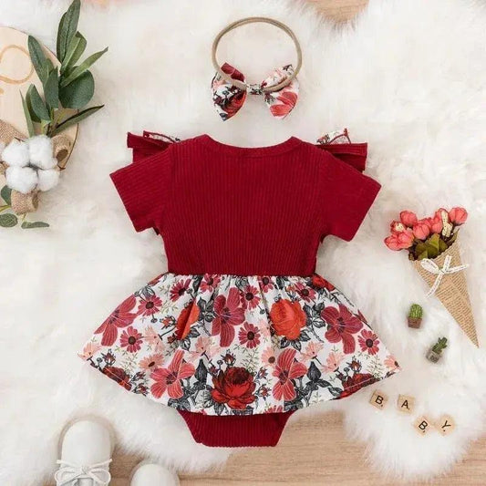  Breathable Baby Dress Bowknot Floral Cotton Toyland EU -  ToylandEU™