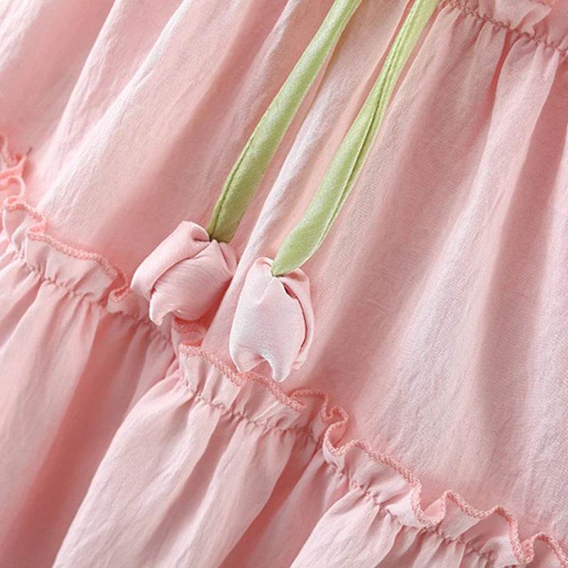 Breathable Baby Girl Dress With Tulip Pattern Embellishment For Girls Aged 9 Months To 4 Years - ToylandEU