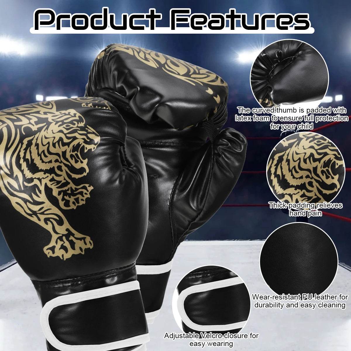 Breathable Boxing Gloves PU Leather For Adults And Kids - ToylandEU
