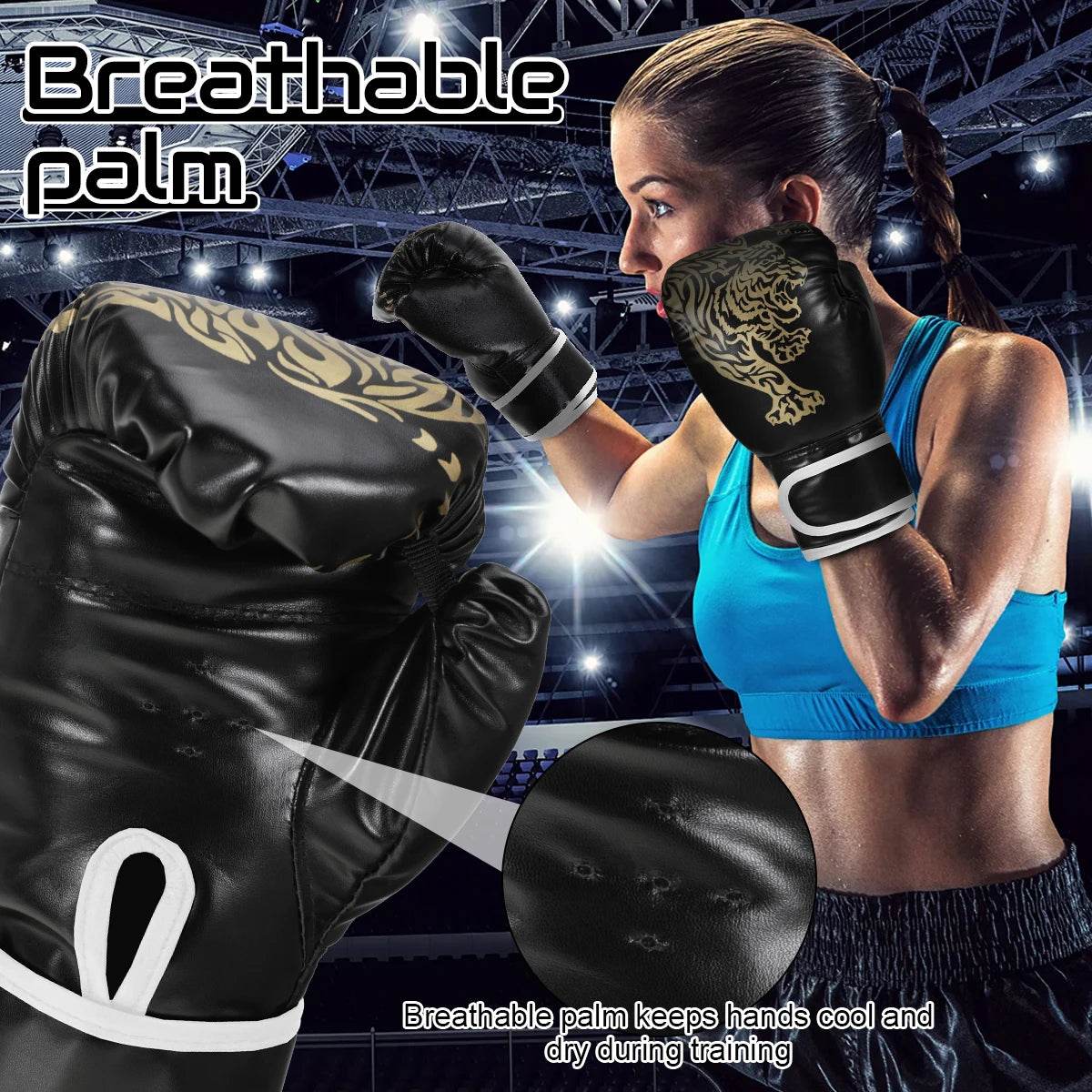 Breathable Boxing Gloves PU Leather For Adults And Kids - ToylandEU