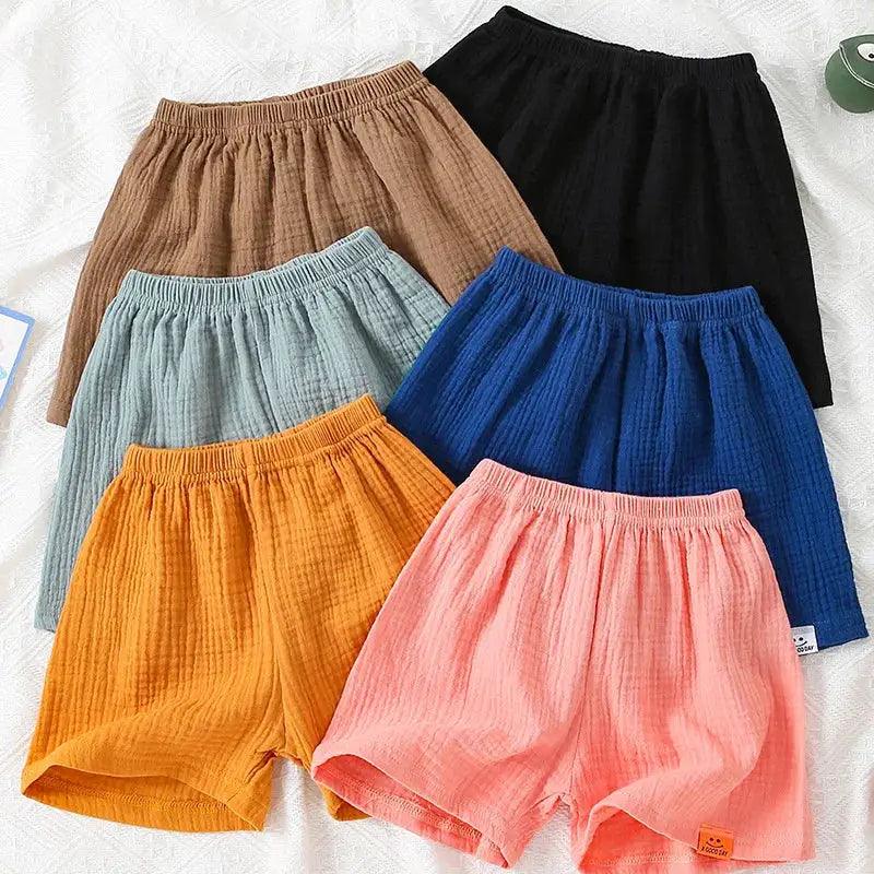  Breathable Cotton Kids Shorts Elastic Waist Comfort -  ToylandEU™