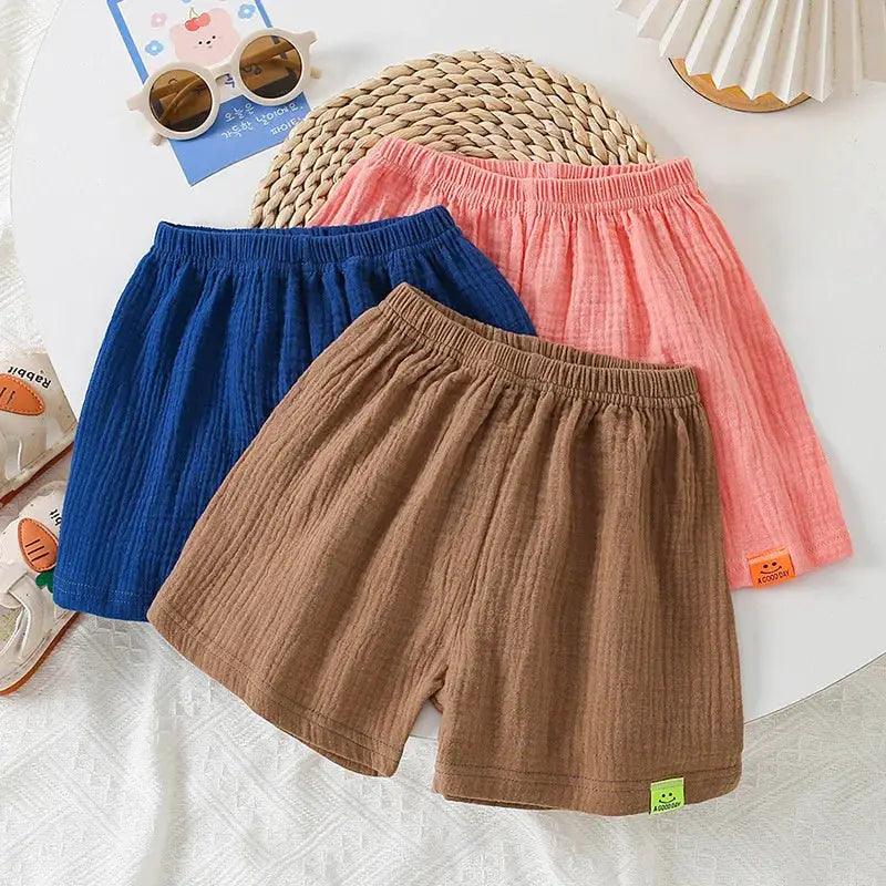  Breathable Cotton Kids Shorts Elastic Waist Comfort -  ToylandEU™