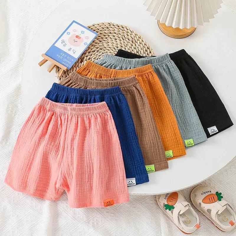  Breathable Cotton Kids Shorts Elastic Waist Comfort -  ToylandEU™