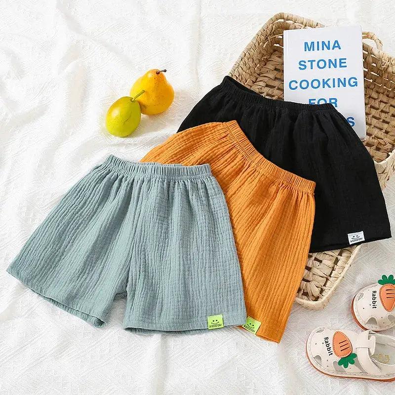  Breathable Cotton Kids Shorts Elastic Waist Comfort -  ToylandEU™