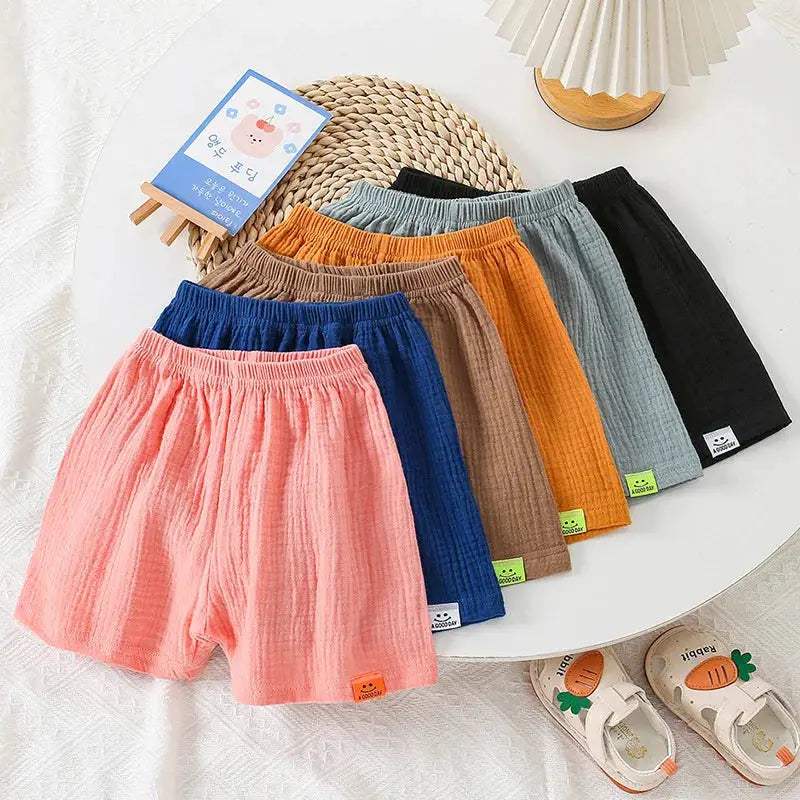  Breathable Cotton Kids Shorts Elastic Waist Comfort -  ToylandEU™