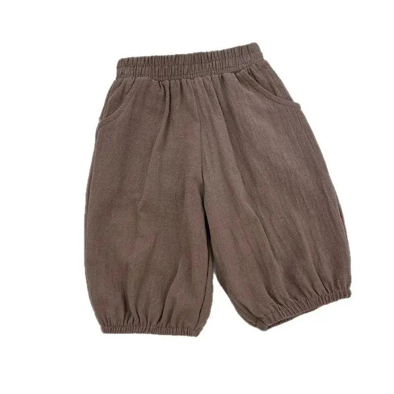  Breathable Cotton Linen Kids Cropped Pants Loose Fit -  ToylandEU™