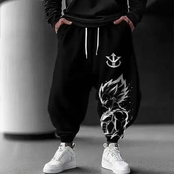 Breathable Cotton Wide Leg Trousers With Goku Print - ToylandEU