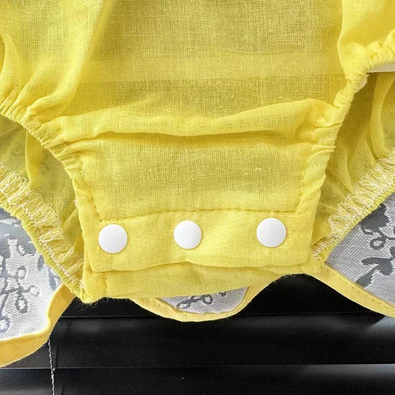 Breathable Girls Sleeveless Vest Romper With Floral Print And 3D Flower Bow For Summer Play - ToylandEU