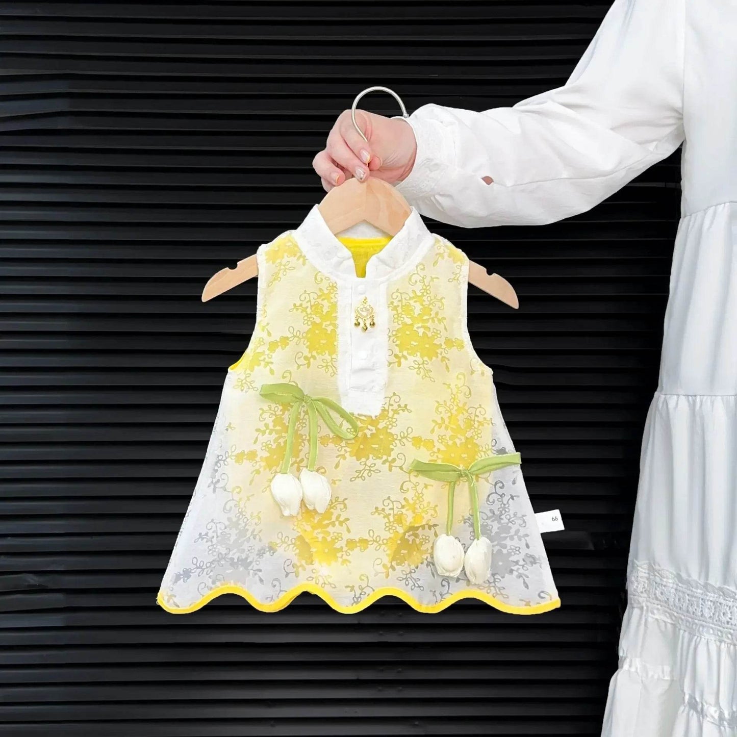 Breathable Girls Sleeveless Vest Romper With Floral Print And 3D Flower Bow For Summer Play - ToylandEU