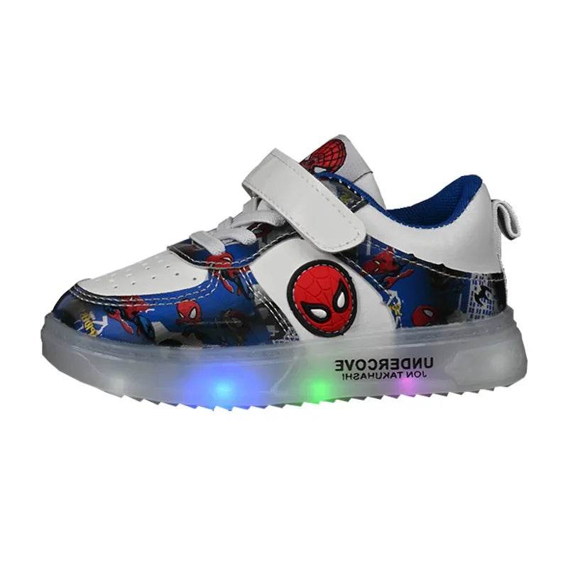 Breathable Kids LED Light Shoes Featuring Cartoon Spiderman Design for Unisex Casual Sports Wear - ToylandEU