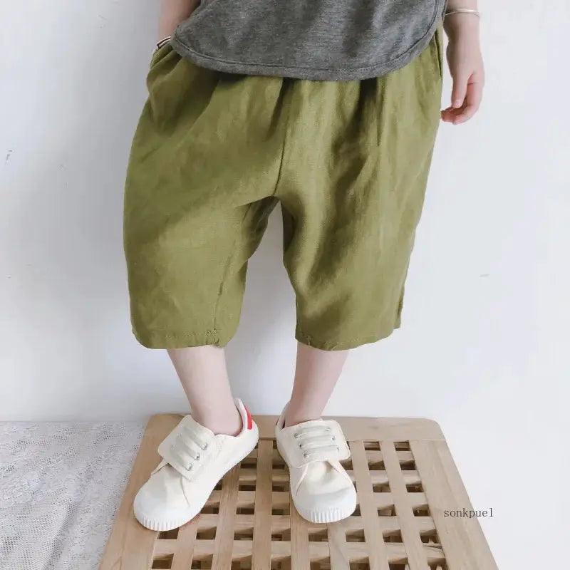  Breathable Kids Linen Harem Pants Elastic Waist Summer -  ToylandEU™