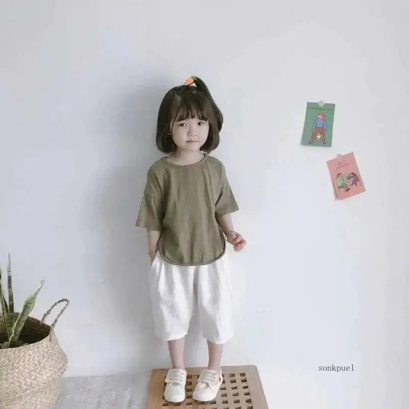  Breathable Kids Linen Harem Pants Elastic Waist Summer -  ToylandEU™