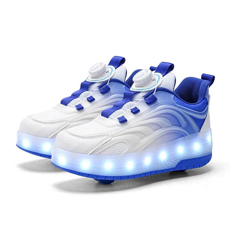 Breathable LED Roller Skate Shoes for Kids with USB Charging and Glowing Features - ToylandEU