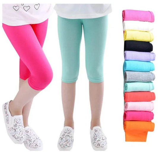 Breathable Leggings Candy Color Calf Length Slim Fit Knitted For Girls 2 To 12 Years - ToylandEU