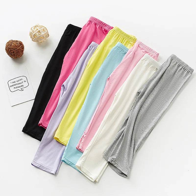 Breathable Leggings Candy Color Calf Length Slim Fit Knitted For Girls 2 To 12 Years - ToylandEU