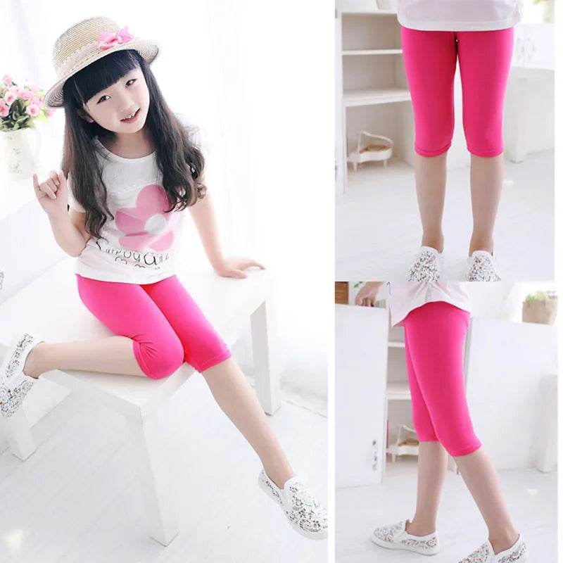 Breathable Leggings Candy Color Calf Length Slim Fit Knitted For Girls 2 To 12 Years - ToylandEU