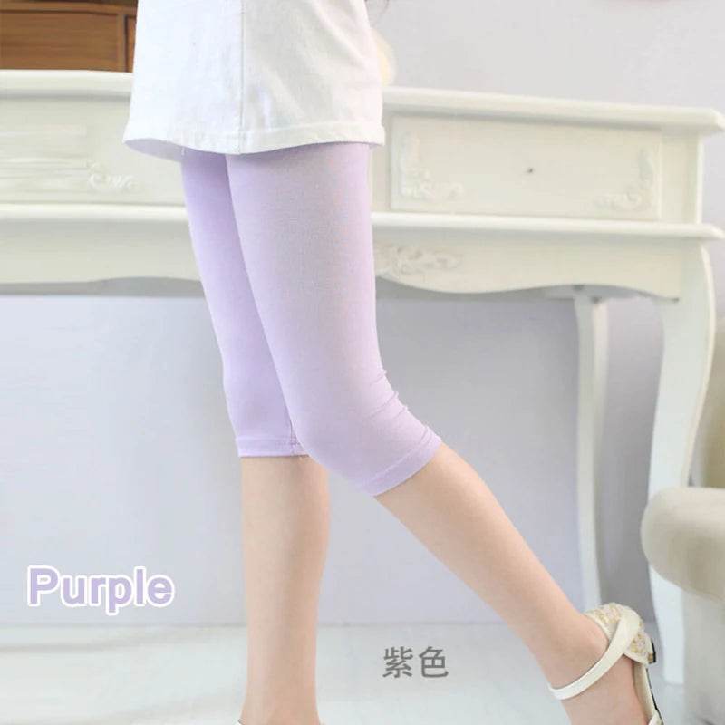 Breathable Leggings Candy Color Calf Length Slim Fit Knitted For Girls 2 To 12 Years - ToylandEU