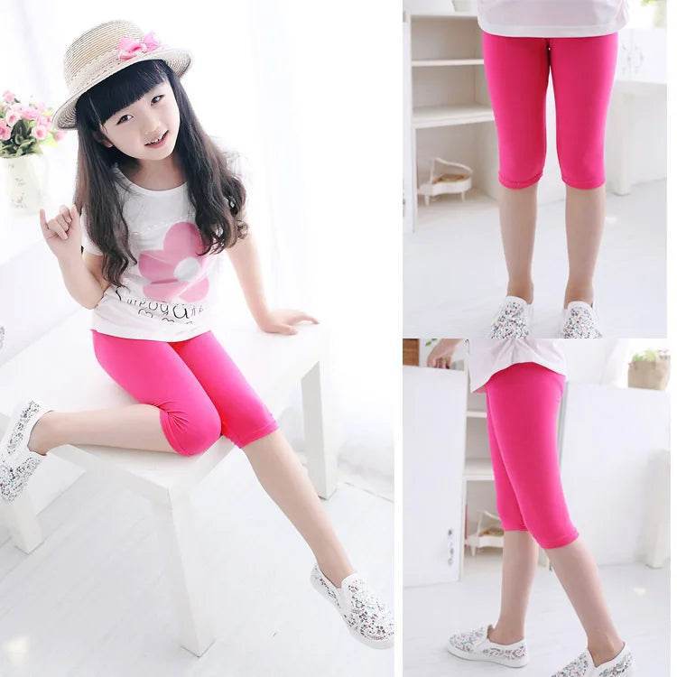 Breathable Leggings Candy Color Calf Length Slim Fit Knitted For Girls 2 To 12 Years - ToylandEU