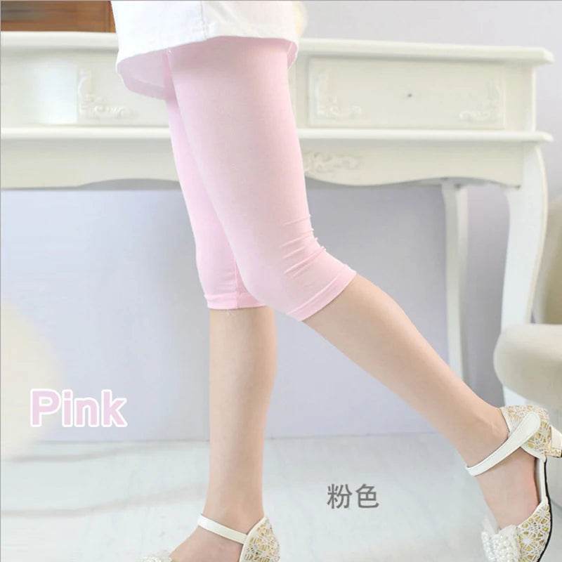 Breathable Leggings Candy Color Calf Length Slim Fit Knitted For Girls 2 To 12 Years - ToylandEU