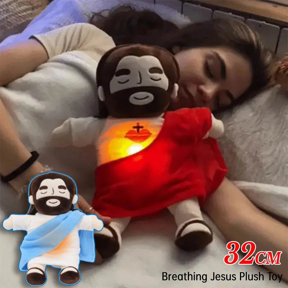 Breathing Jesus Plush Toy 32cm Soothing Stuffed Doll - ToylandEU