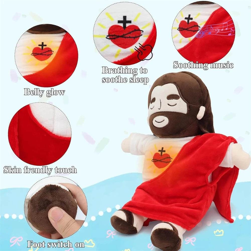 Breathing Jesus Plush Toy 32cm Soothing Stuffed Doll - ToylandEU