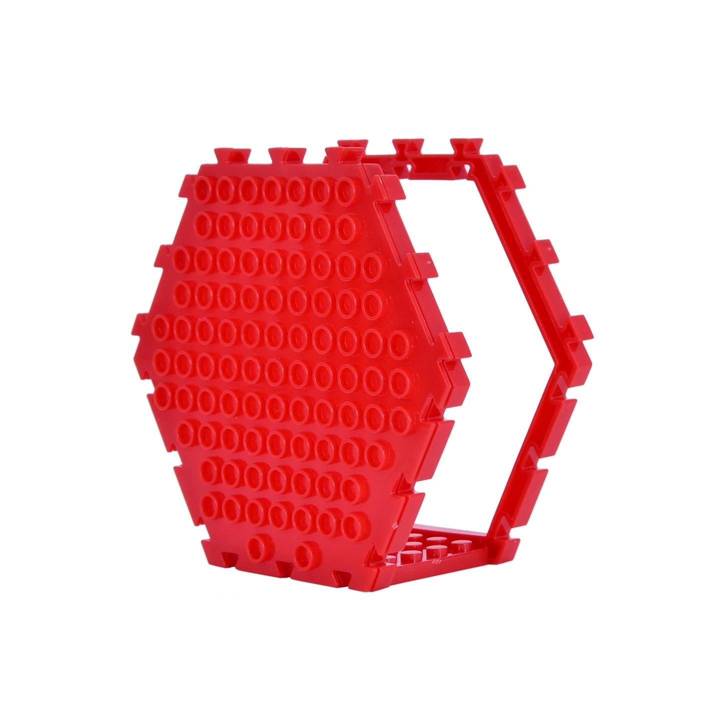  Brick Display Stand | Red Hex Interlock | Toylandeu™ 
