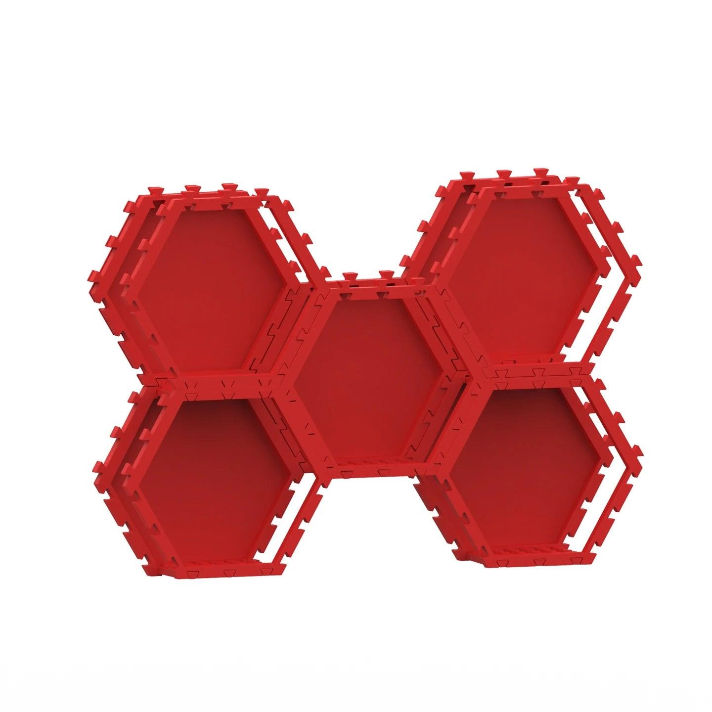  Brick Display Stand | Red Hex Interlock | Toylandeu™ 