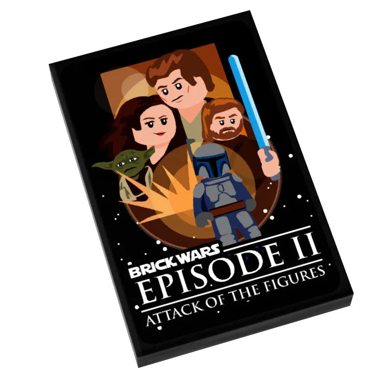 Brick Wars: Attack of the Figures (EP. 2) Movie Tile Cover (2x3 Tile) made using LEGO part - B3 Customs - ToylandEU