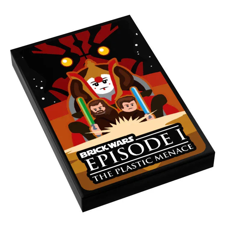 Brick Wars: The Plastic Menace (EP. 1) Movie Tile Cover (2x3 Tile) made using LEGO part - B3 Customs - ToylandEU