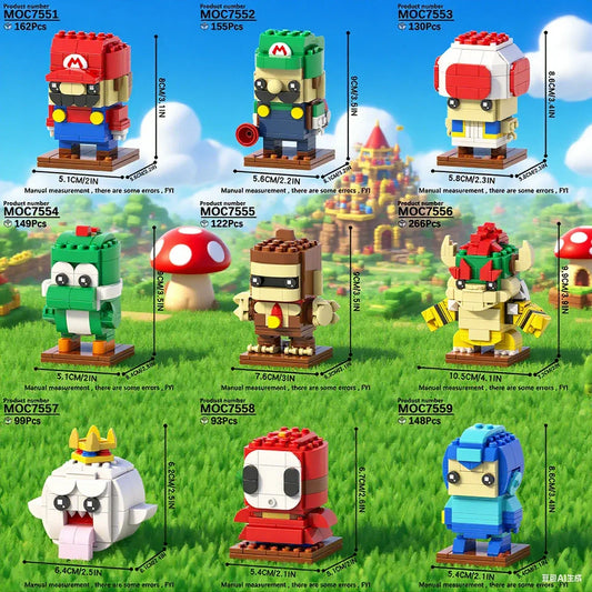 BrickHeadz Style Building Blocks Set For Cartoon Characters - ToylandEU