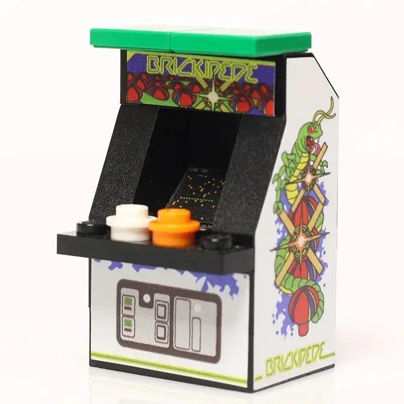 Brick-Built LEGO Arcade Cabinet For Figures With Custom Decals And Figure Scale - ToylandEU