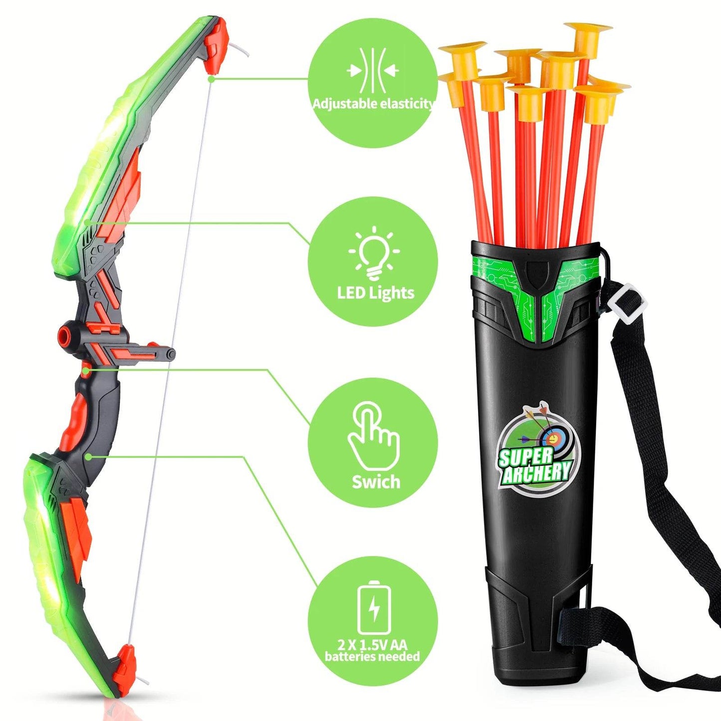 Bright Archery Toy Set Glow In The Dark Outdoor Adventure - ToylandEU