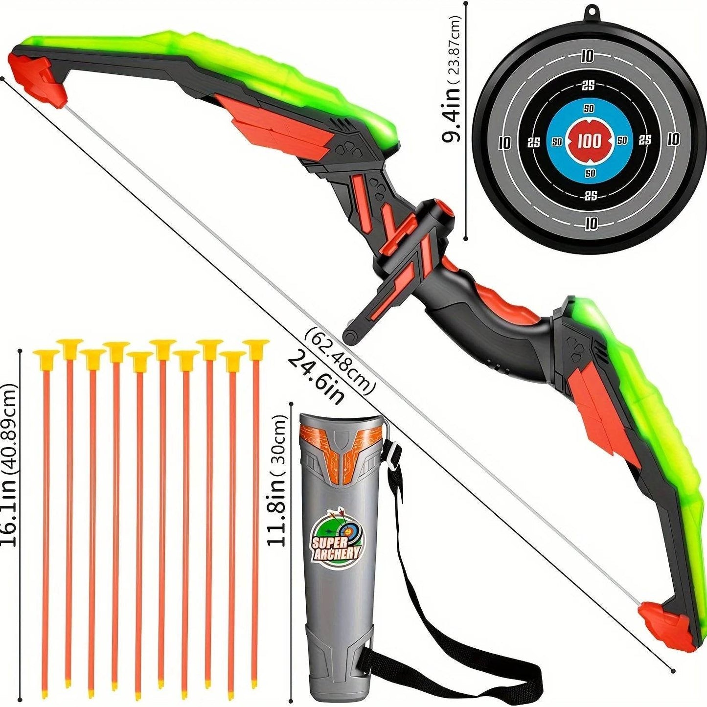 Bright Archery Toy Set Glow In The Dark Outdoor Adventure - ToylandEU