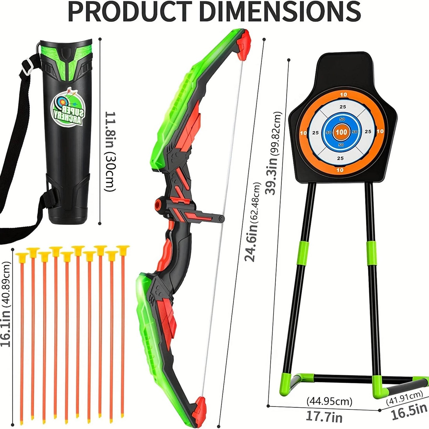 Bright Archery Toy Set Glow In The Dark Outdoor Adventure - ToylandEU