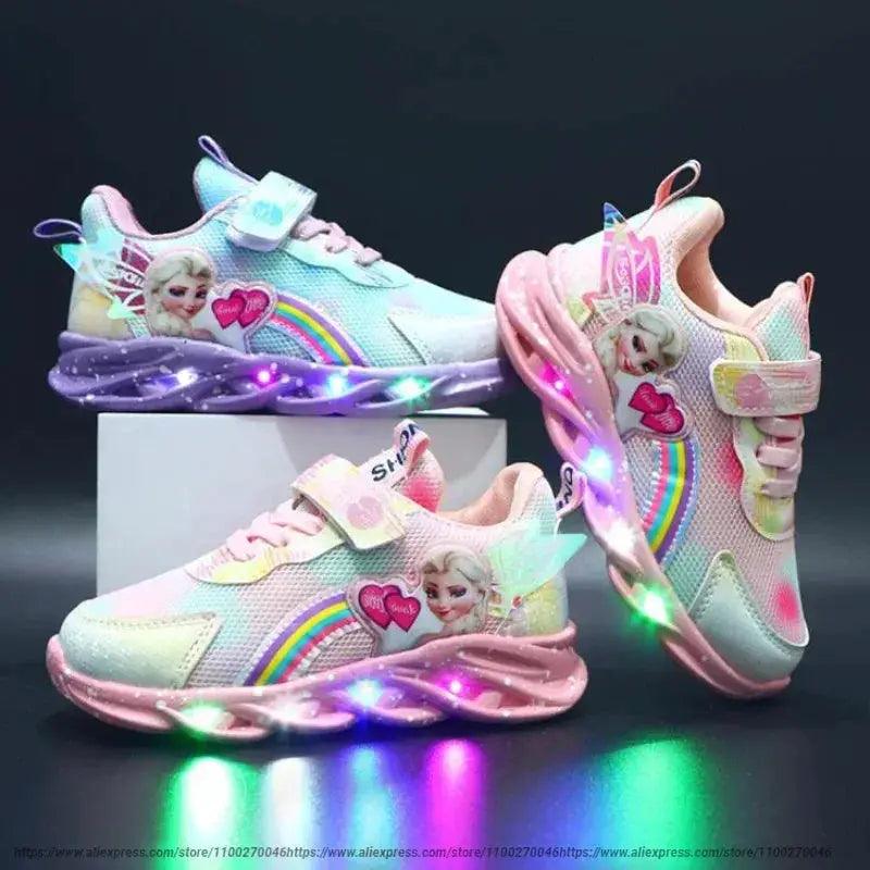  Bright Disney LED Sneakers Elsa Print Shoes Toyland EU -  ToylandEU™