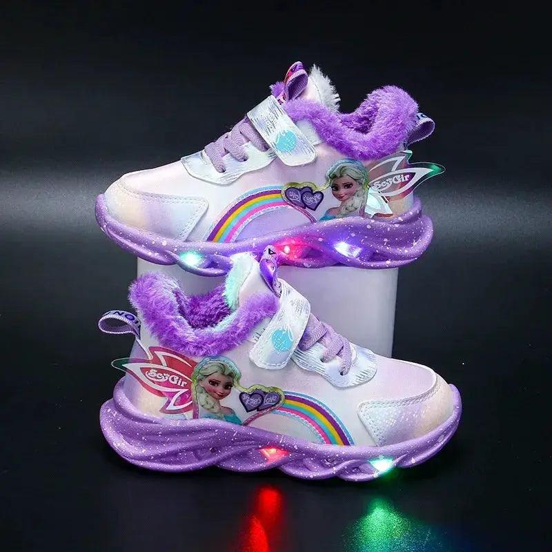  Bright Disney LED Sneakers Elsa Print Shoes Toyland EU -  ToylandEU™