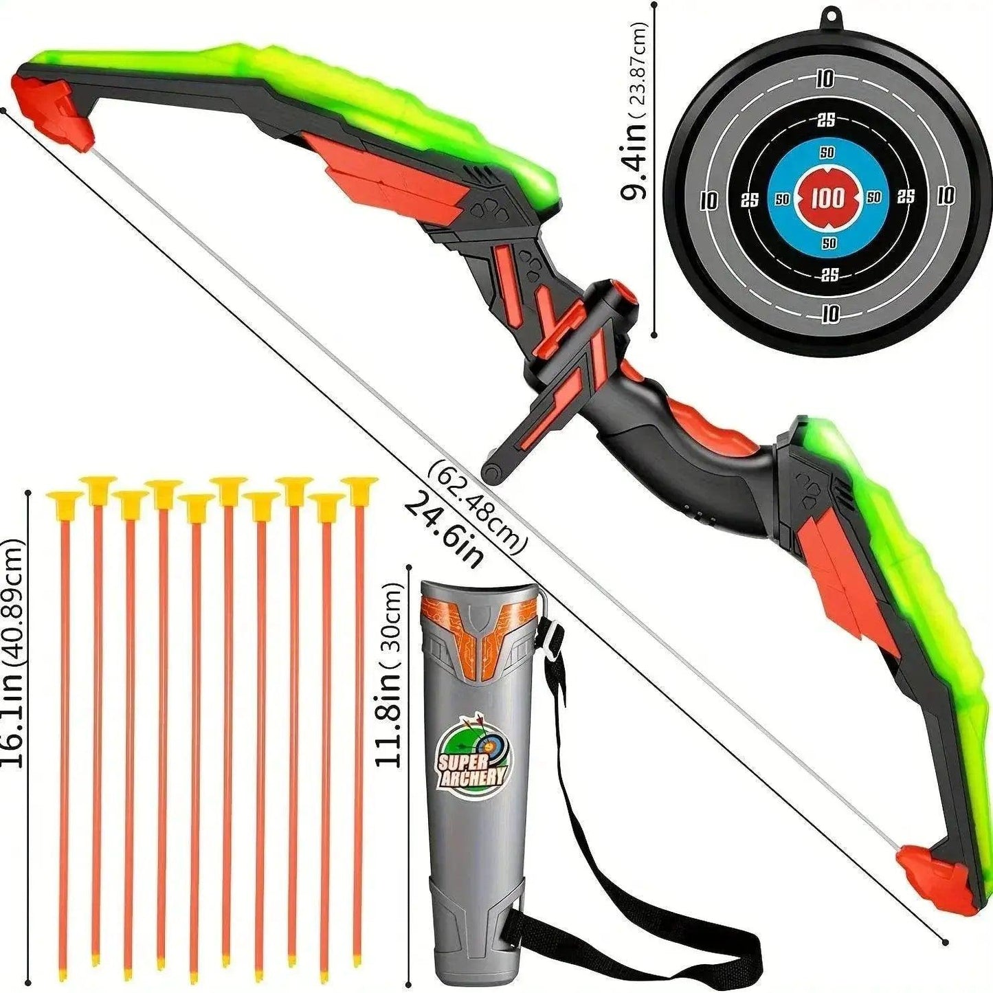  Bright Glow In The Dark Archery Toy Set Toyland EU -  ToylandEU™