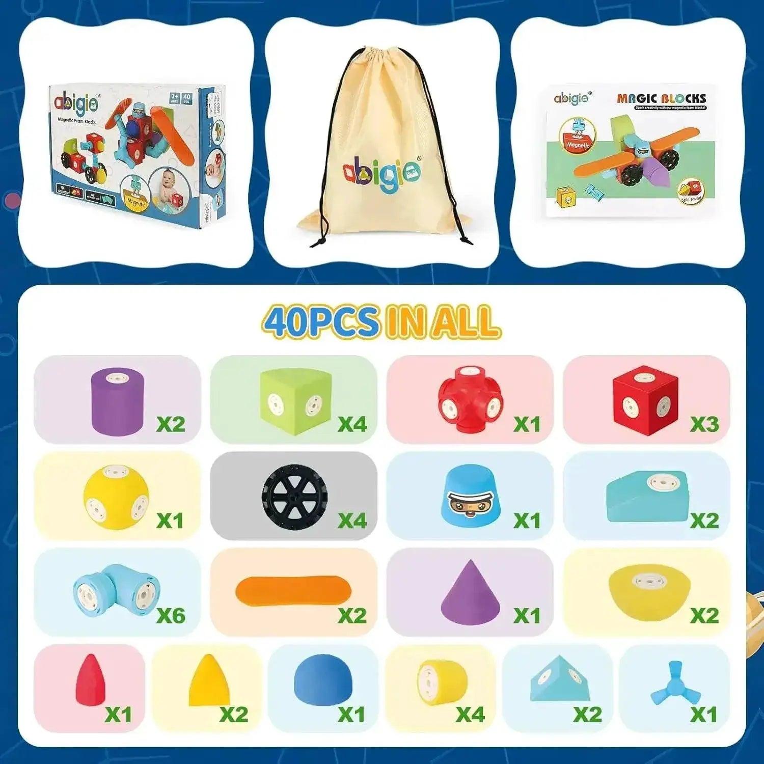  Bright Magnetic Foam Blocks Set 3-6 Toyland EU -  ToylandEU™