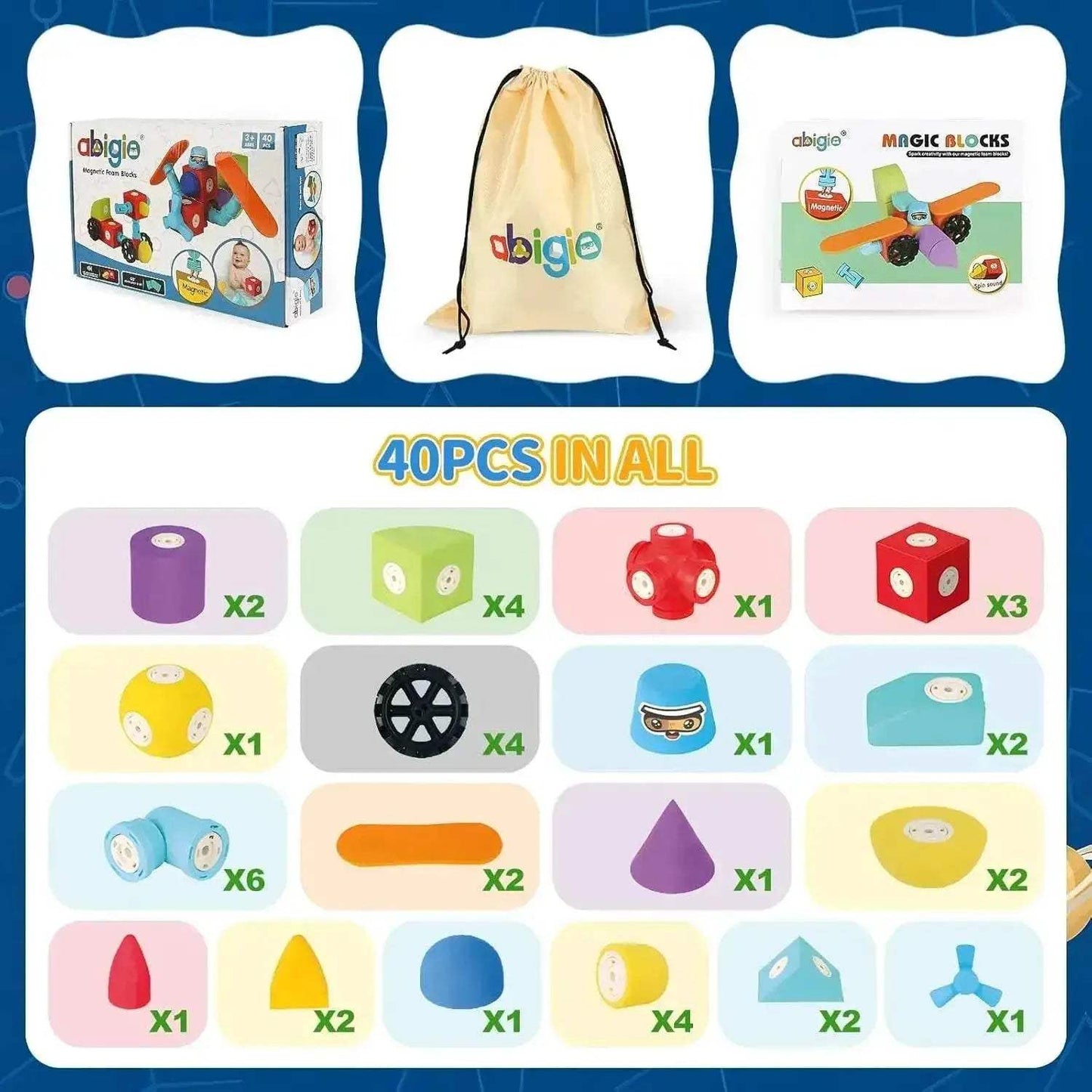  Bright Magnetic Foam Blocks Set 3-6 Toyland EU -  ToylandEU™