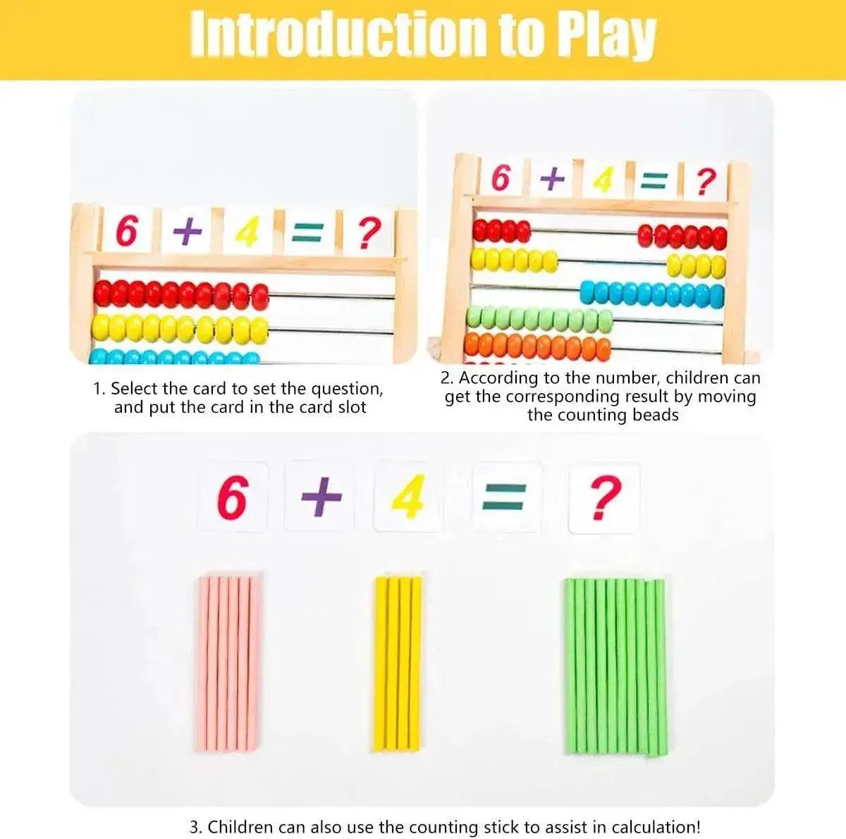  Bright Wooden Abacus Counting Toy 10 Row Toyland EU -  ToylandEU™