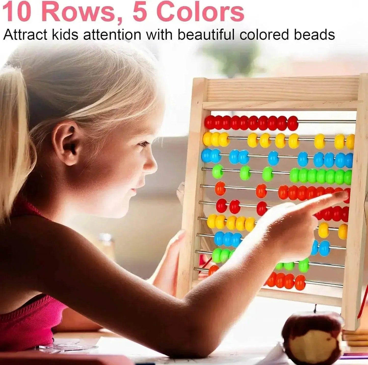  Bright Wooden Abacus Counting Toy 10 Row Toyland EU -  ToylandEU™