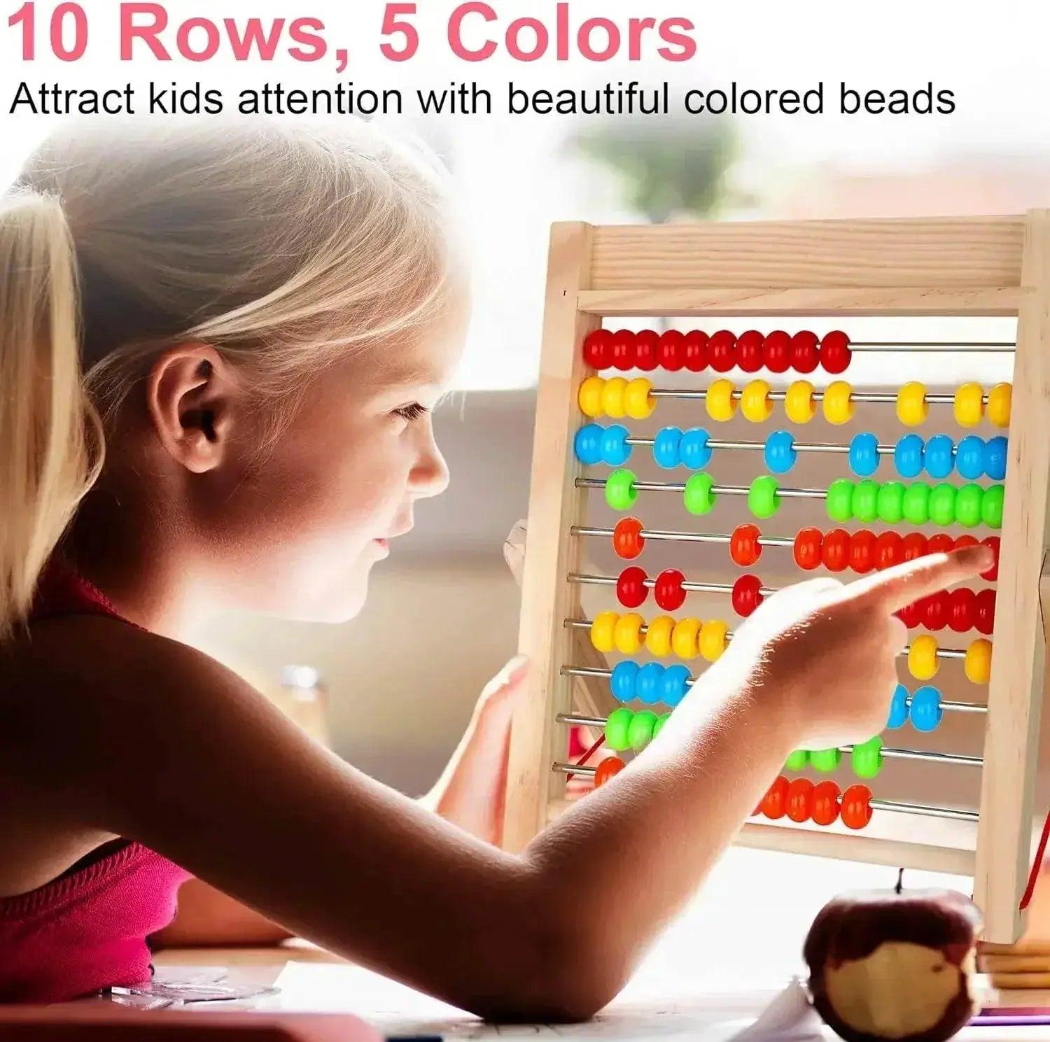  Bright Wooden Abacus Counting Toy 10 Row Toyland EU -  ToylandEU™