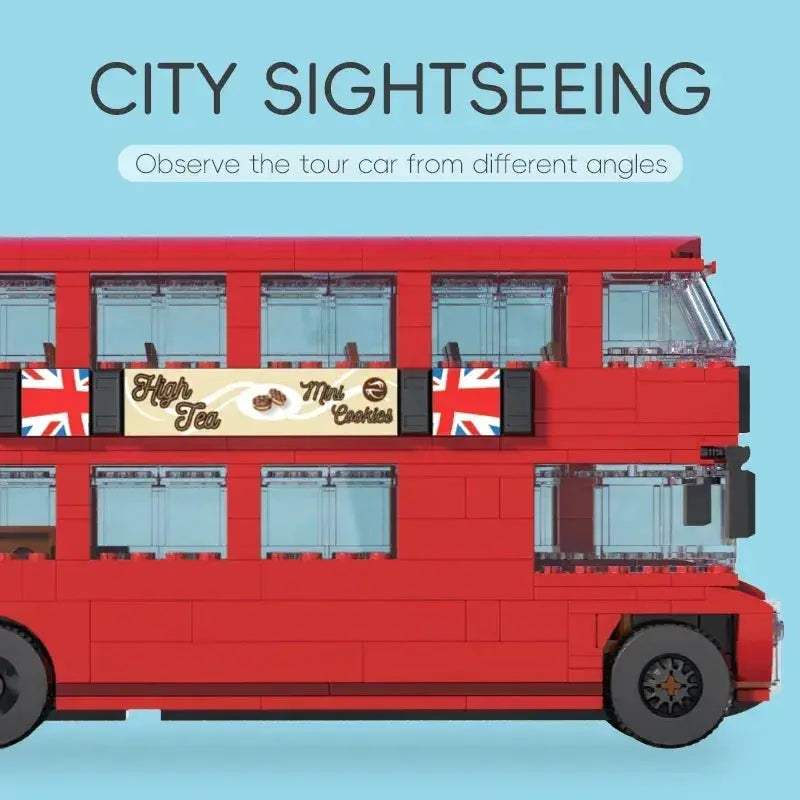 British Double Decker Bus Building Blocks For Kids Creative Decor - ToylandEU